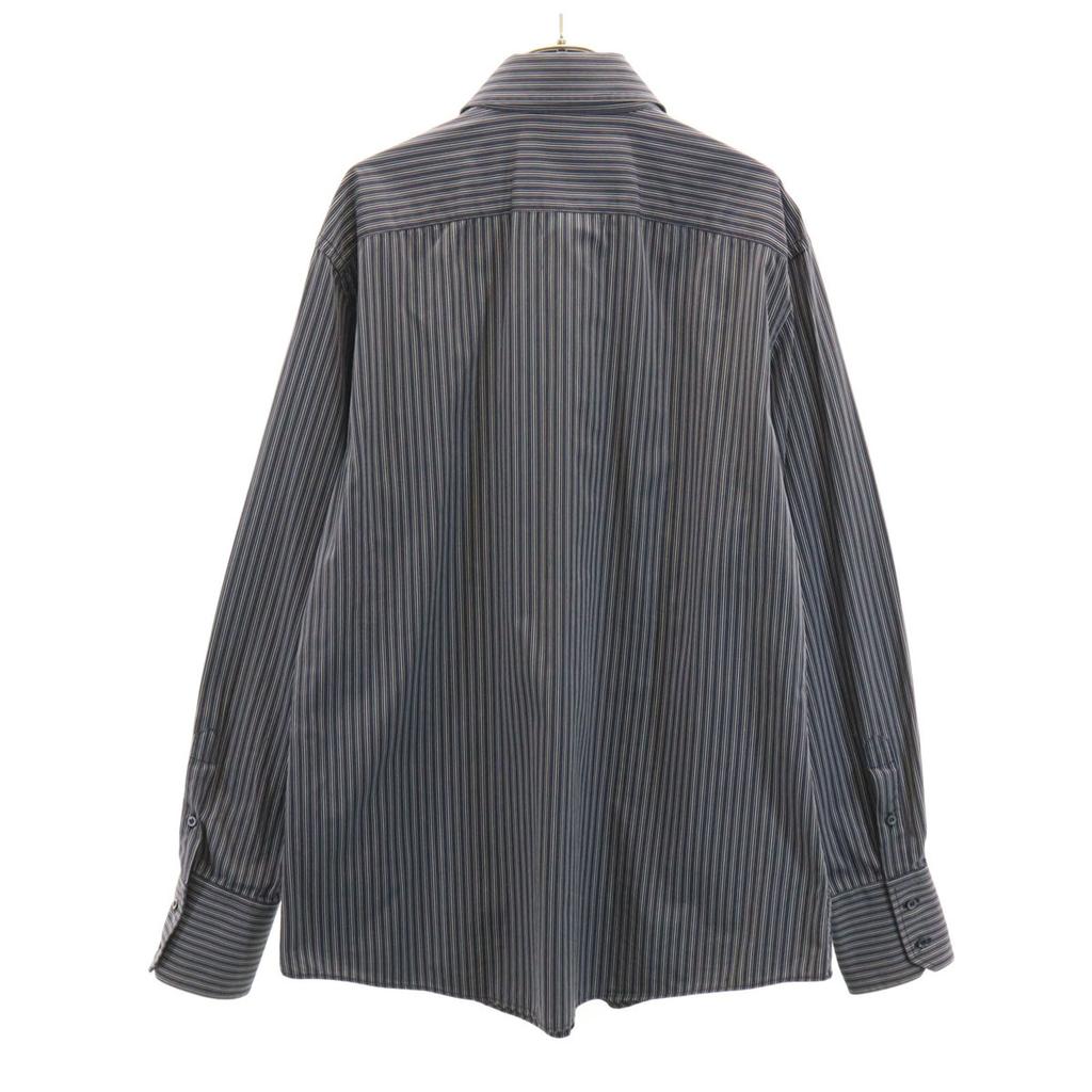 Gucci Made In Italy Striped Pattern Long Sleeve Cotton Shirt 43 Men's Used