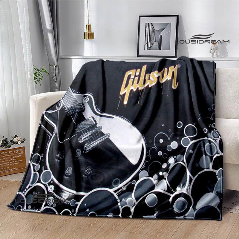 Gibson Guitar Logo Printed Blanket Flange Warming Blanket Picnic Blanket Home Travel Blanket Bed Linings Birthday Gift