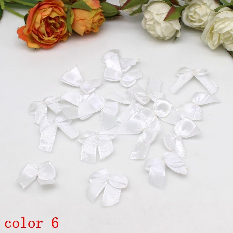 50 or 100pcs 25mm Colourful Ribbon Bows Small Size Polyester Satin Ribbon Bow Flower DIY Craft Decoration