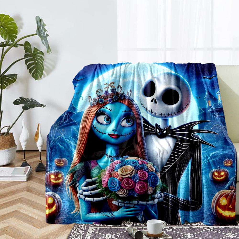 The Nightmare Before Christmas Theme Printed Blanket - Perfect for Couch, Bed, Travel & Outdoor Use | Machine Washable, Cozy & Durable.
