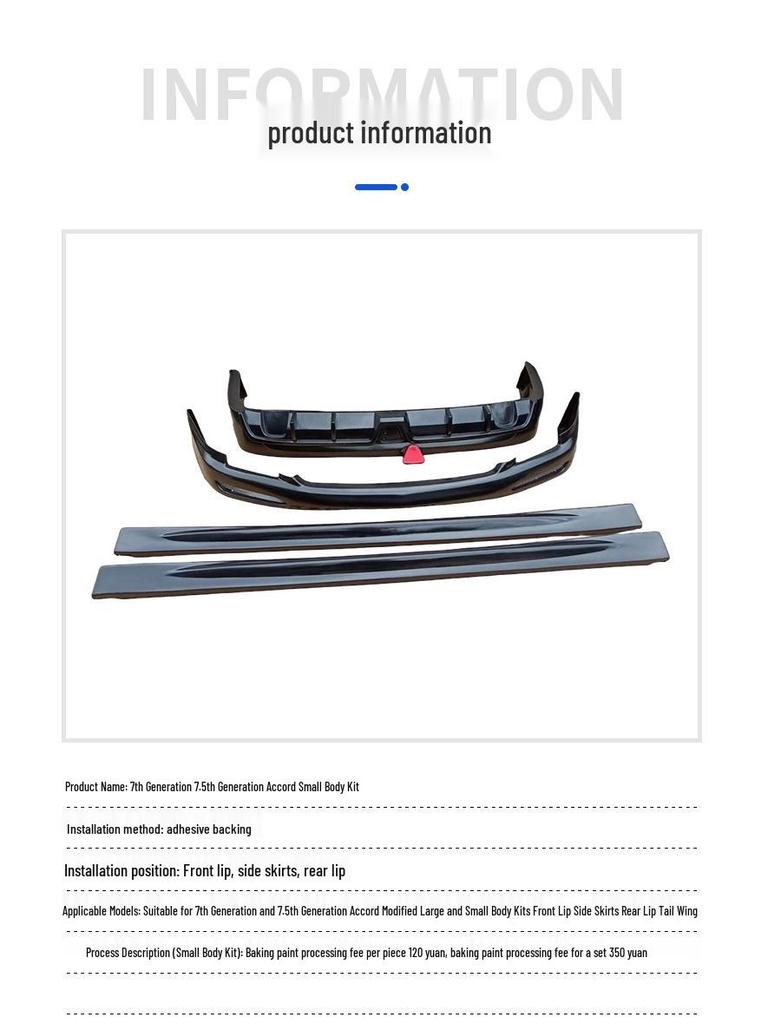 Front Lip & Side Skirts Rear Lip for 7th/7.5th Gen Accord - Japanese Version