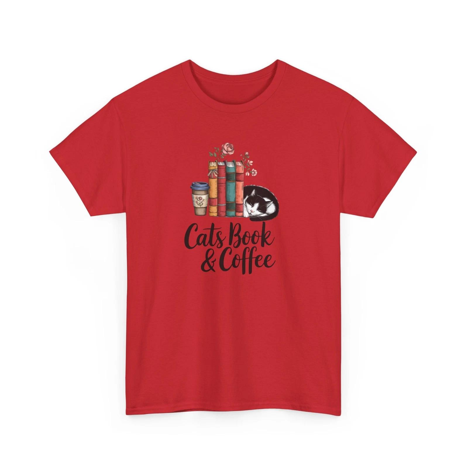 Book T-Shirt | Booktrovert T-Shirt | Cats Book and Coffee Shirt 2XL