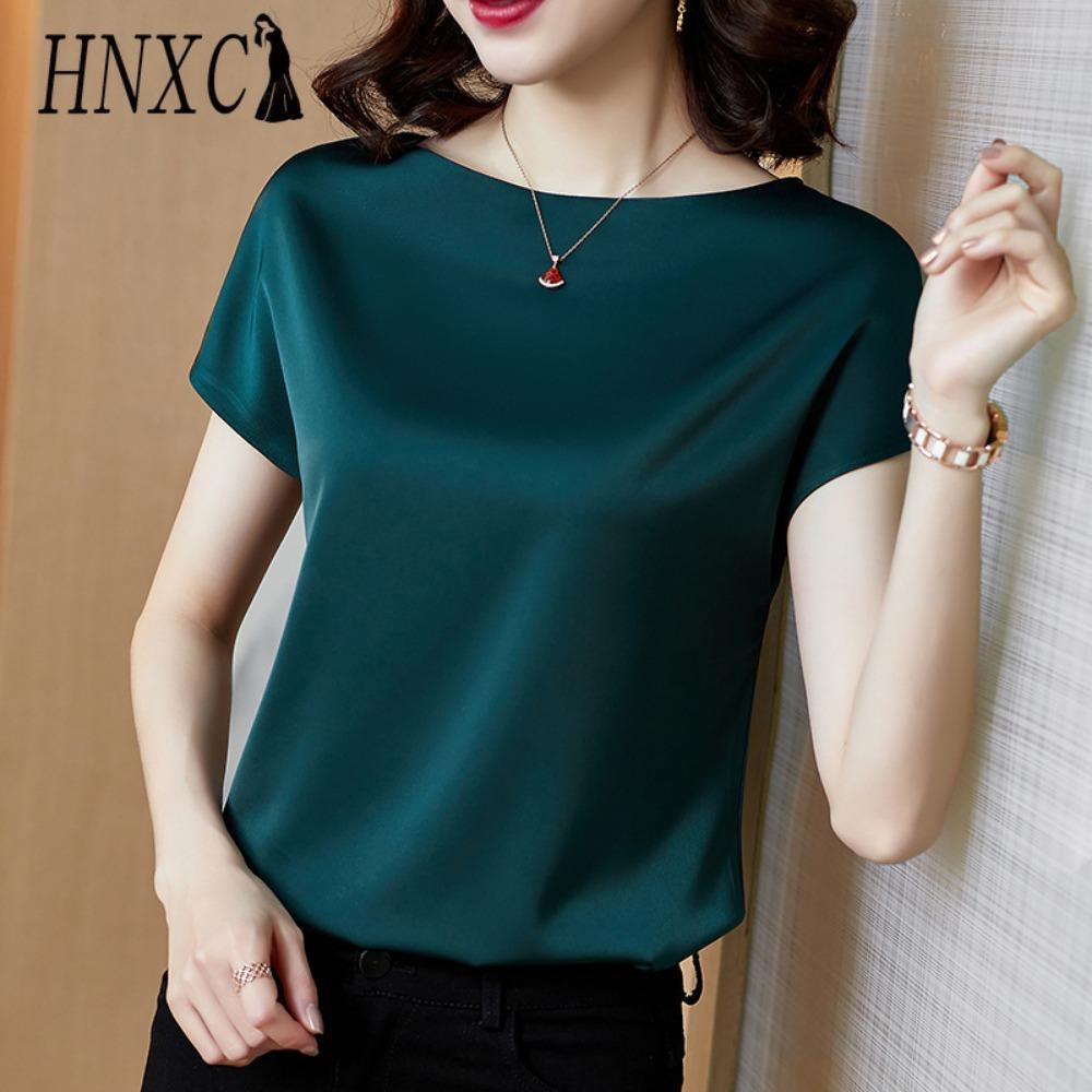 HNXC Dámská móda Ležérní Jednobarevný Potisk Krátký rukáv O-výstřih Halenky a košile