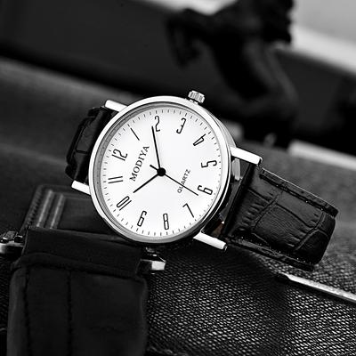 Trendy Unisex Leather Strap Fashion Quartz Masculino Watches Sport Stainless Steel Case Business Men Watch Wristwatch