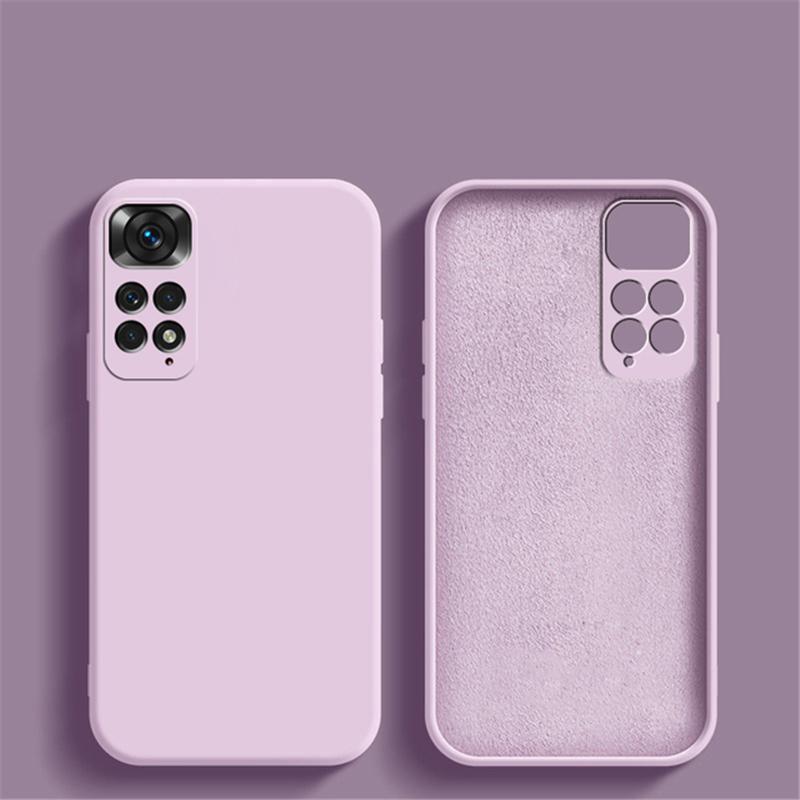 Original Liquid Silicone Phone Case For Xiaomi Redmi Note 12 11 10 Pro 11S 10S A1 10C 10A Poco X4 X3 NFC M5 M4 M3 Pro 4G 5G Shockproof Square Cover