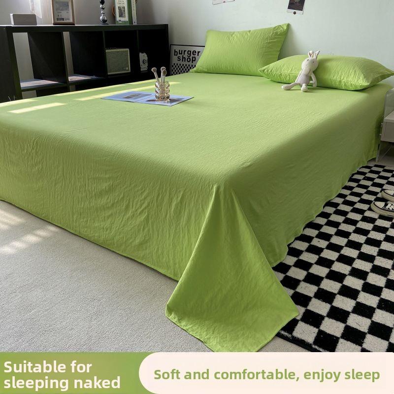 Minimalist Striped Bed Sheet Soft Household & Student Dorm Single Double Bed Bedding