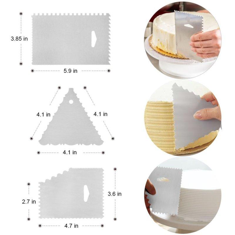 Turntable Cake Decoration Accessories Set Metal Stainless Steel Pastry Spatula Scraper Rotating Cake Stand Accessories Tools