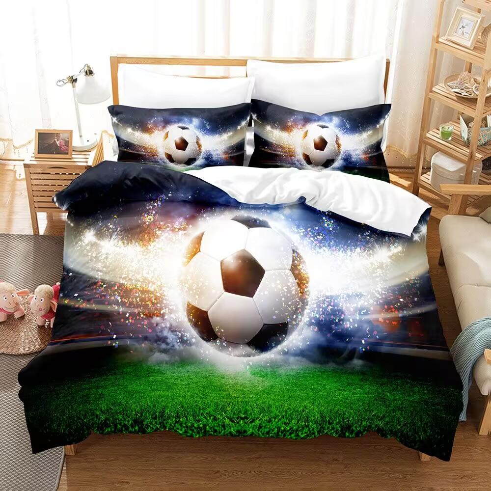 Football Basketball Bedding Set Soft Airy Skin-Friendly Sport Twin King Size Duvet Cover  Durable Stretchable Fabric Boys Gift