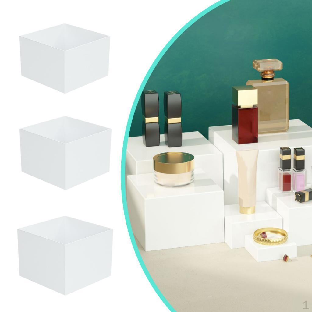 

3 акриловых контейнера с кубическими подставками для коллекции тортов и фигурок 6 7 8 inches