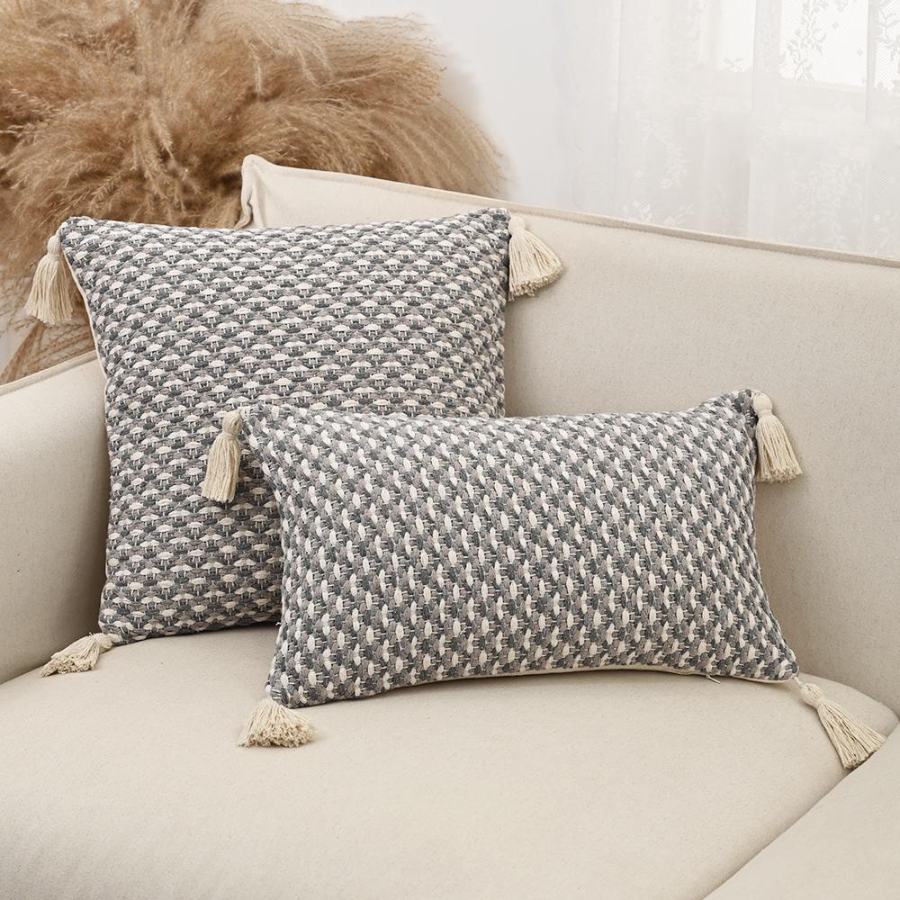 BUYNOW Simple Yarn-Dyed Jacquard Pillow Case Light Luxury Cushion Cover Nordic Style Hotel Home Living Room Decor Sofa Cushions