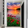 Nuovo Fai da Te Pittura Diamante 5D Paesaggio Fiore Cerchio Completo Mosaico Paesaggio Tramonto Ricamo Diamante Arte Decorazione Casa