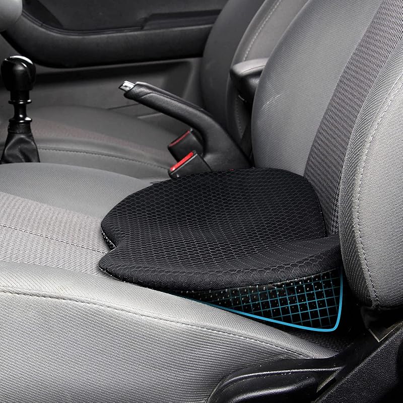Car Seat Cushion - Memory Foam Car Seat Pad - Sciatica & Lower Back Pain Relief - Car Seat Cushions For Driving - Road Trip Essentials For
