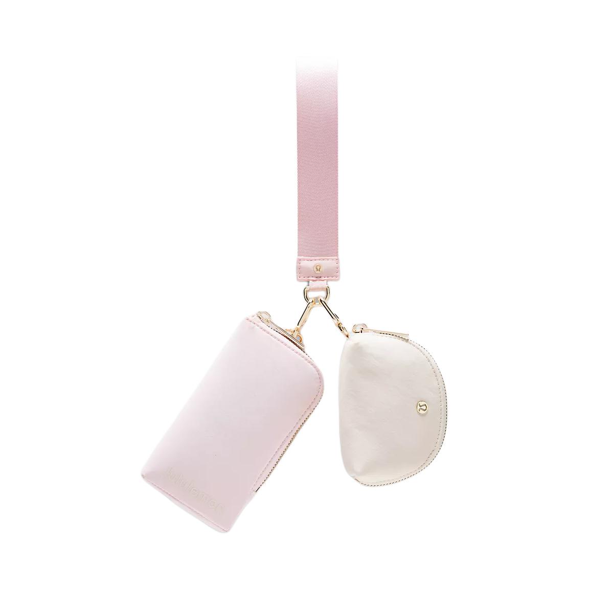 Lululemon Casual Detachable Pocket Nylon Wallet Women Wallet Pink Light-Ivory LU9DAIS-075337 Pink with Light Ivory