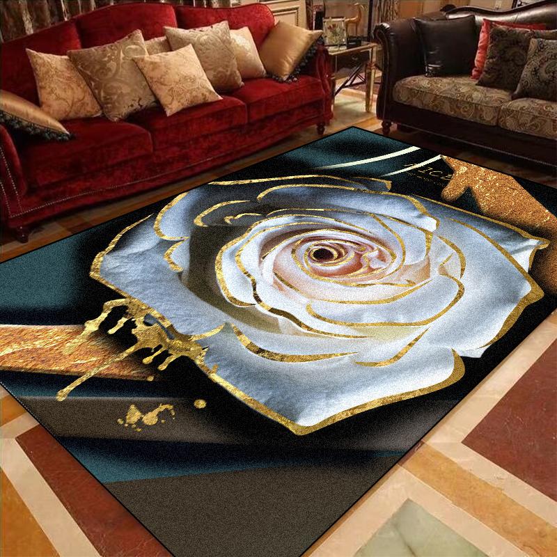 

3D Flower Carpets Modern Luxury Rug for Bedroom Large Floor Mat Non-slip Washable Carpet for Living Room Sofa Lounge Study Rugs 60*90cm