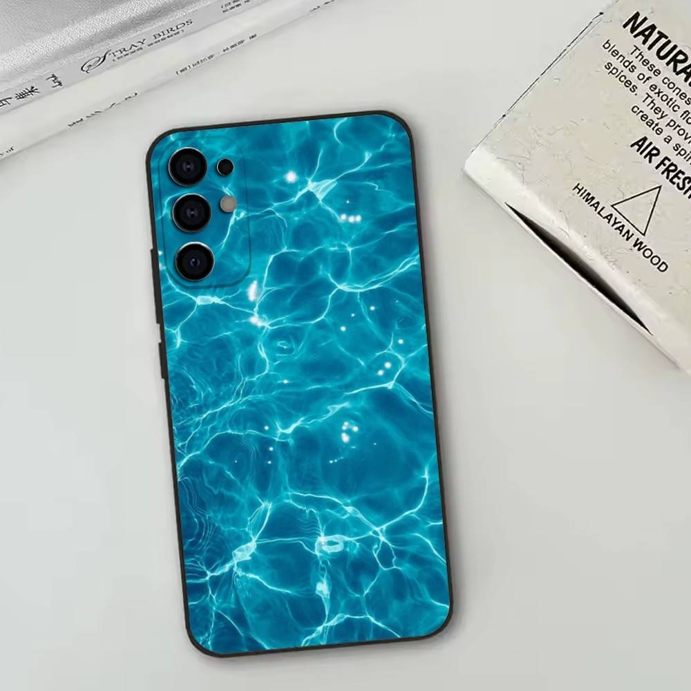 The Patterns of Seawater Phone Case For Samsung S25,S24,S21,S22,S23,S30,Ultra,S20,Plus,Fe,Soft Silicone Black Cover