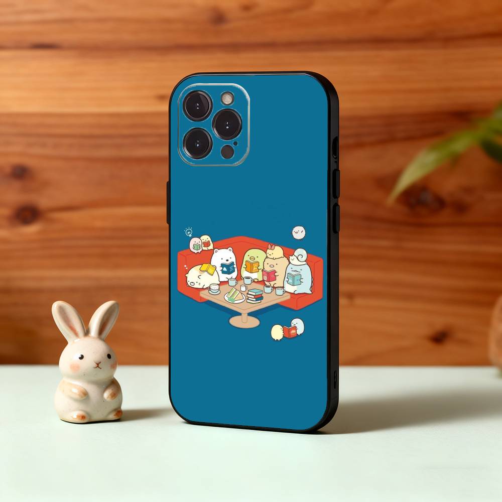 

S-Sumikko Anime G-Gurashi Phone Case For iPhone17,16,15,14,13,12,Plus,Pro Max, 5G Others Soft Black Cover iPhone15