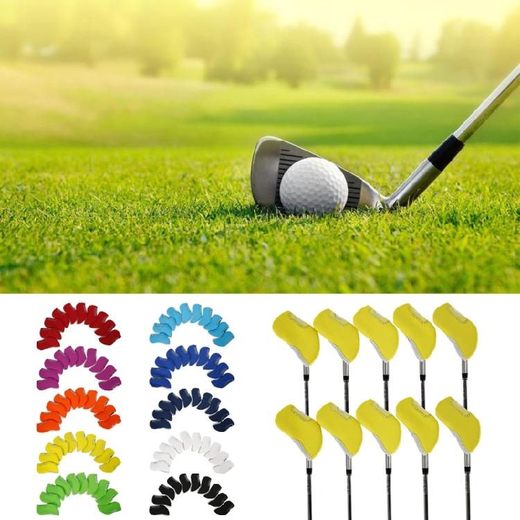 10Pcs Golf Head Headcovers with Window Display, Neoprene Golf Iron Head Covers