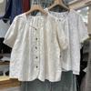 2025 Slimming Chinese Embroidery Petite Blouse - Short Sleeve, Loose Fit