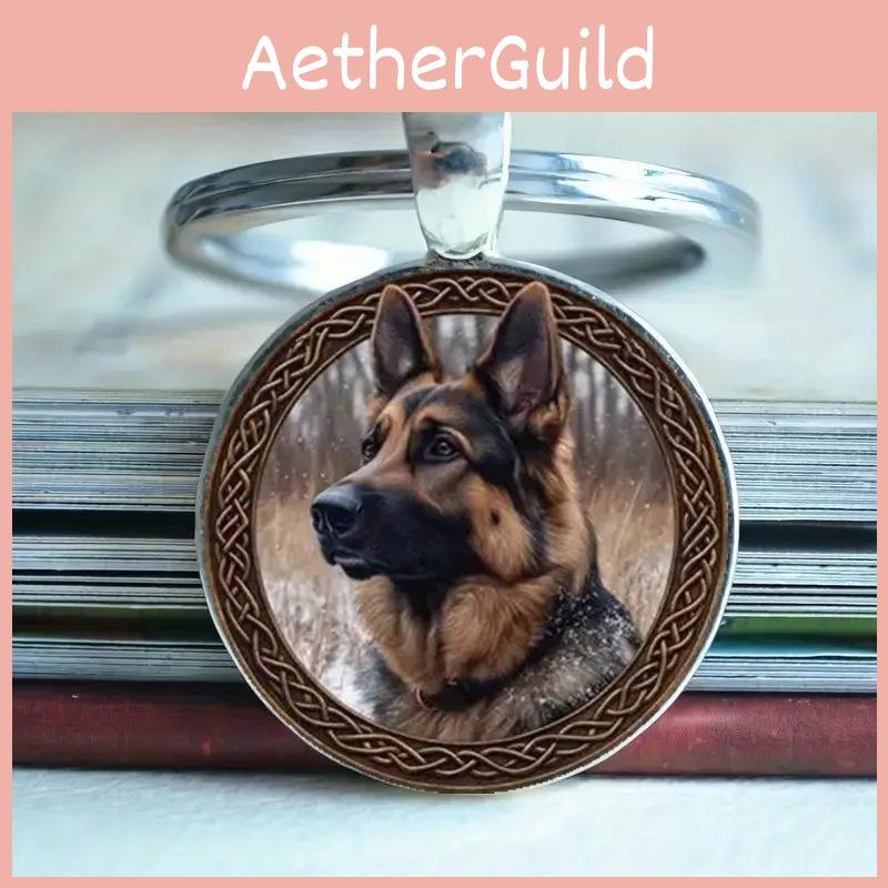 German Shepherd Dog Keychain With Zinc Alloy Material For Gift And Key Organizer