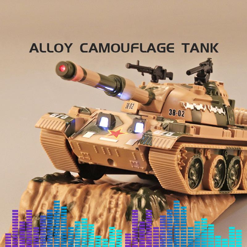 1/32 Scale T90 Tank Diecast Model Toy, Pull Back Toy with Sound and Light for Kids Toddler Boys Girls Gift Collection