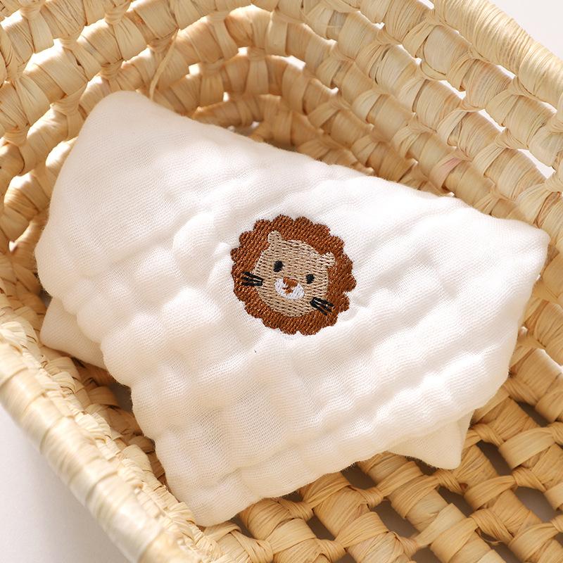 Baby 6 Layer Gauze Bibs Cotton Class A Summer Thin High Appearance Newborn 1 To 2 Years Old Baby Small Towel ins embroidery