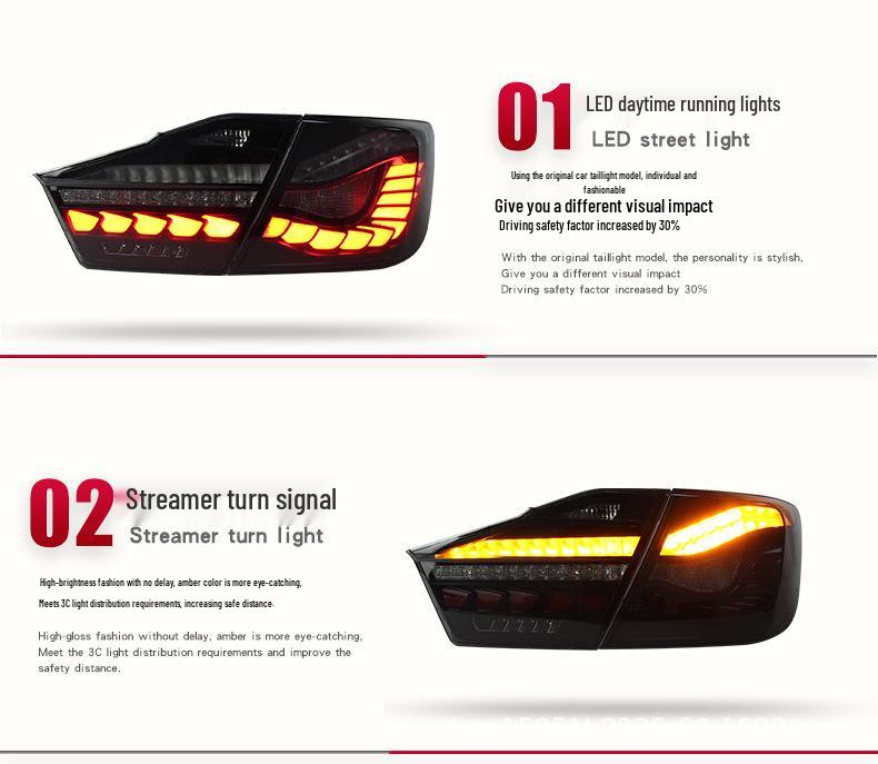 7th Gen Camry (2012-2014) Dragon Scale LED Taillight Assembly with Sequential Turn Signal