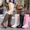 Bottes de pluie imperméables doublées polaire pour femme - Antidérapantes, à semelles épaisses, idéales pour la randonnée en forêt tropicale