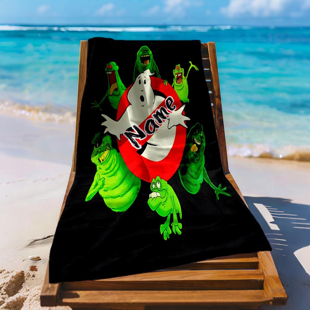 Ghostbusters Team-up Personalized Text Beach Towel Soft Durable Quick-Dry Ideal for Travel Outdoor Swim Pool Yoga Surf Camping Hiking Gym Gift Holiday