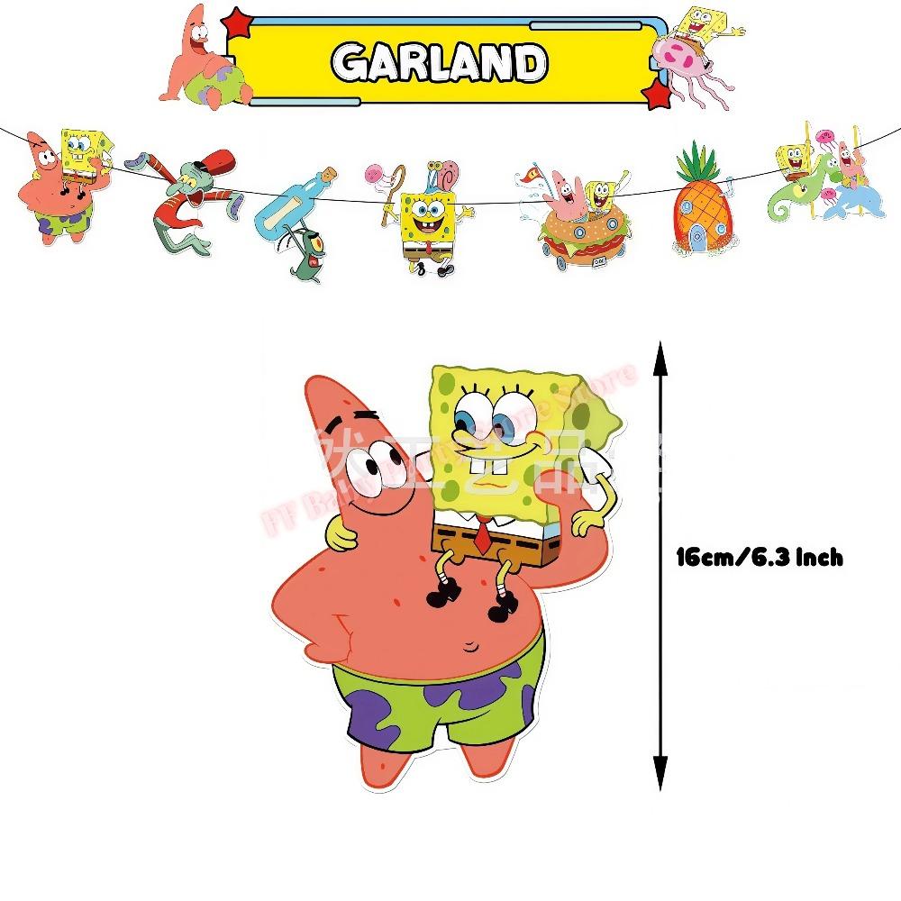Cartoon Spongebobed Birthday Party Favors Bracelets Keychains Carnival Prizes Pinata Goody Bag Fillers Party Gift Birthday Decor