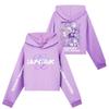 Kids' Long Sleeve Loose Pullover Letter Print Drawstring Hooded Sweatshirt