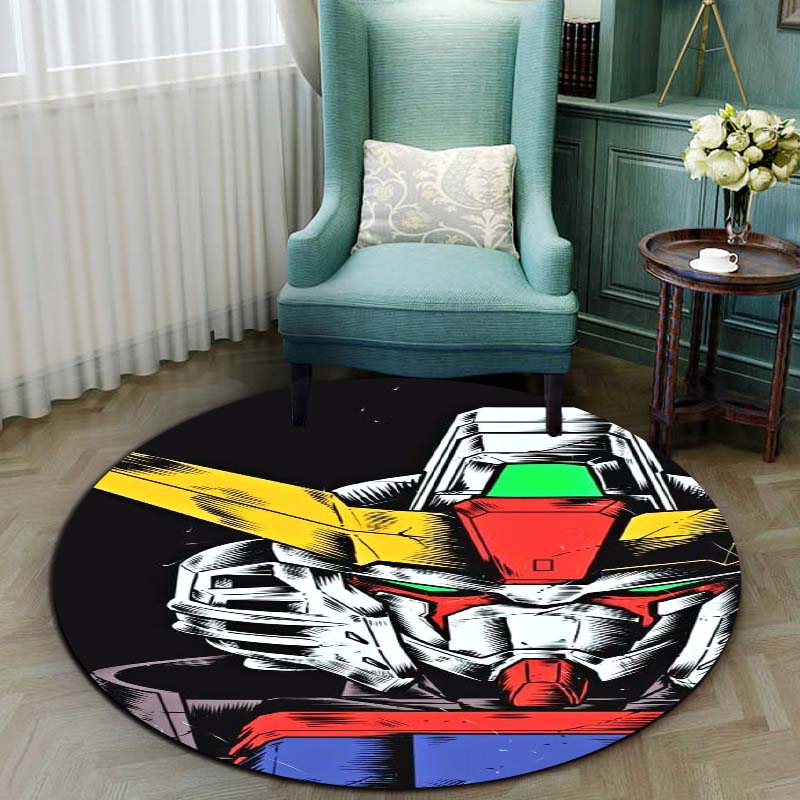 Mobile Suit Gundam Cartoon Round Rug Can Be Used To Decorate Living Rooms, Bedrooms, Sofas, and Game Rooms; Non-slip Rug.66
