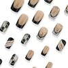 24 Pieces of Chinese Valentine's Day Simple Black and White Silver Graffiti Love Line Design, Wearing Nail Art, Nail Art, Fake Nails