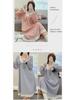 6535 Jacquard Cotton Pajamas - Women's Sweet Long-Sleeve Mid-Length Nightdress, Plus Size (Up To 220 Lbs) for Spring & Autumn