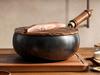 High-purity Iron Frying Pan, Wok, 24cm, Unpainted Iron Frying Pan, Induction Compatible, with Wooden Lid, Deep, Lightweight Design [Parallel Import]