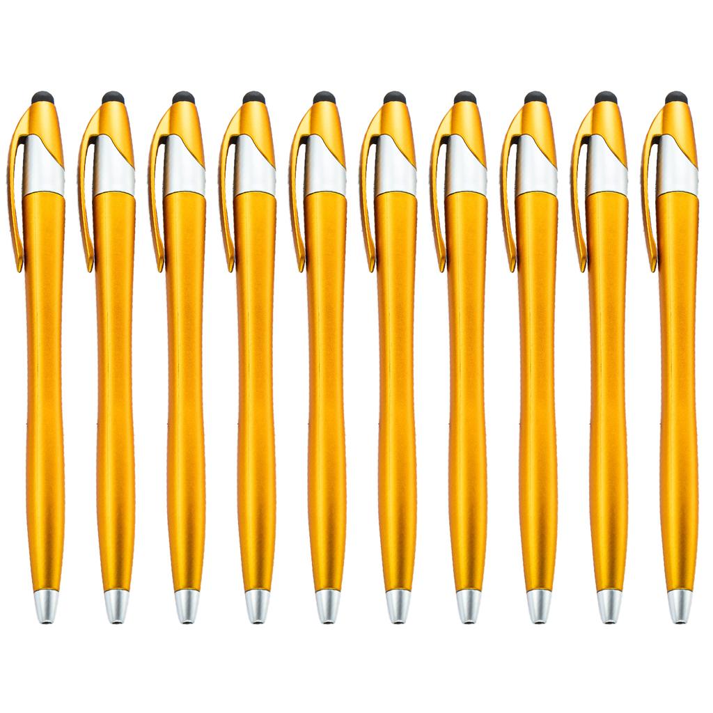 10Pieces 2-in-1 Ballpoint Pen with Stylus Tip Touching Screen Pen Retractable Ballpoint Pen Write Smoothly for Adult