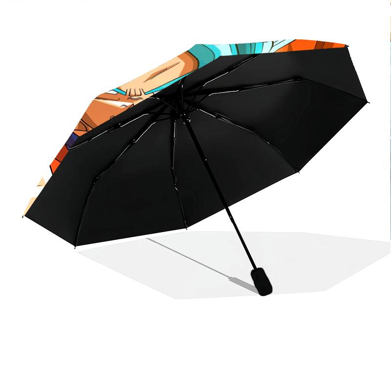 Dragon Ball Figures pattern, automatic folding umbrella, portable and foldable design, 8 ribs, a Christmas or birthday gift.