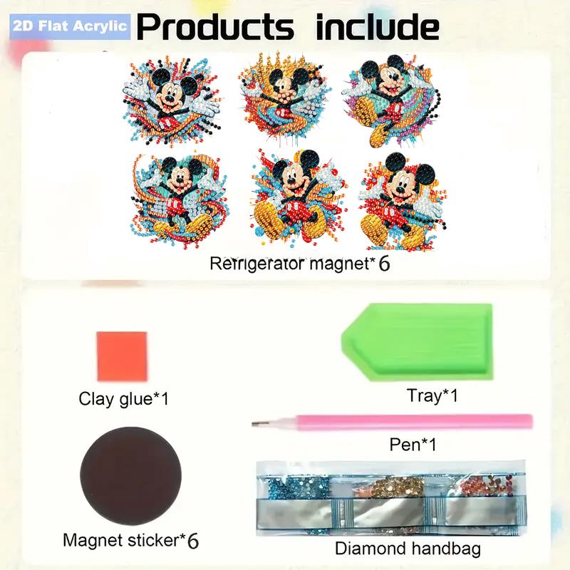 6Pcs Dance Series Diamond Art Fridge Magnet Diamond Painting Refrigerator Magnet Diamond Painting Fridge Magnet for Adults Beginners