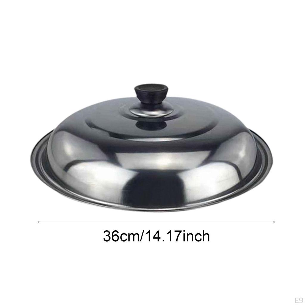 Stainless Steel Frying Cookware Lid Easy To Assemble Heat Resistant with Handle for Restaurants