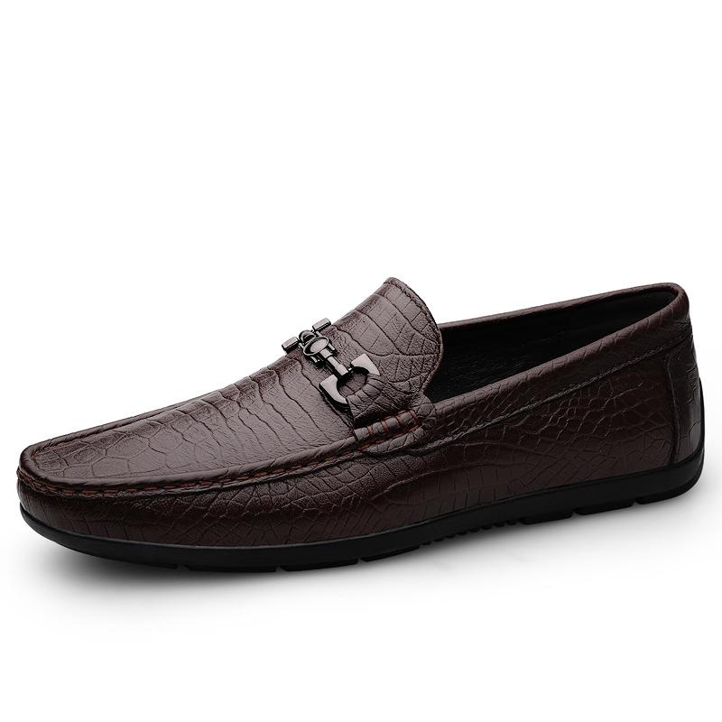 

Модные мужские лоферы из натуральной кожи высокого качества, мужская деловая обувь класса люкс, классические слипоны для вождения, повседневные офисные мокасины 37 коричневый