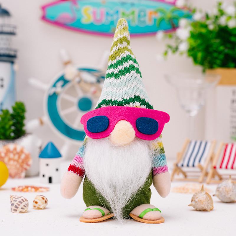 

Rudolf Summer Charming Doll With Sunglasses For Cozy Home Dcor And Settings Festive Summer Green Doll