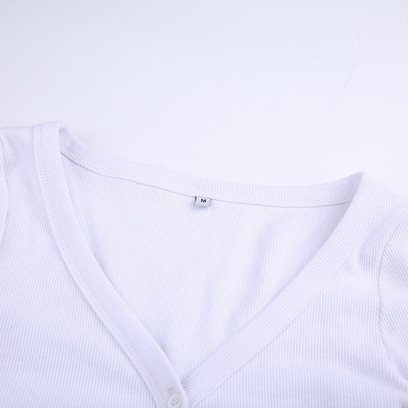 Dámský pletený svetr s dlouhým rukávem, jednobarevný, volný, pletený svetřík s výstřihem do V