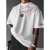 2026 Hot Sale Summer Men Women Cherry Blossom Pattern Japanese Style Loose-Tee Shirt Suitable for Daily Wear Cotton Material Trendy Short Sleeve Top