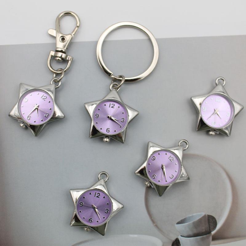 Stjerne Lommeur Klokke Anheng Nøkkelring Pynt Retro Småting Veske Sjarm Dekor Lommeur Gave