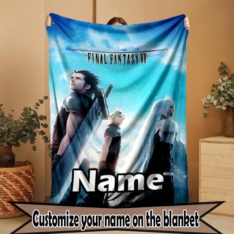 Custom Name Personalized Final Fantasy Print Blanket, Home Decor, Bedroom, Sofa, Camping, Couch, Gifts for Birthday ChristmasEnthusiasts
