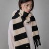 COQUET Heritage Stripe Wool Muffler Cream Black