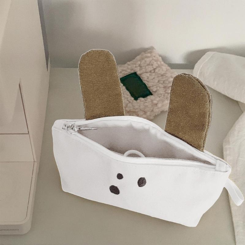 Dog Pencil Case Large Capacity Pen Organizers Storage Bag Canvas Pencil Pouches Travel Cosmetic Bag for School Office