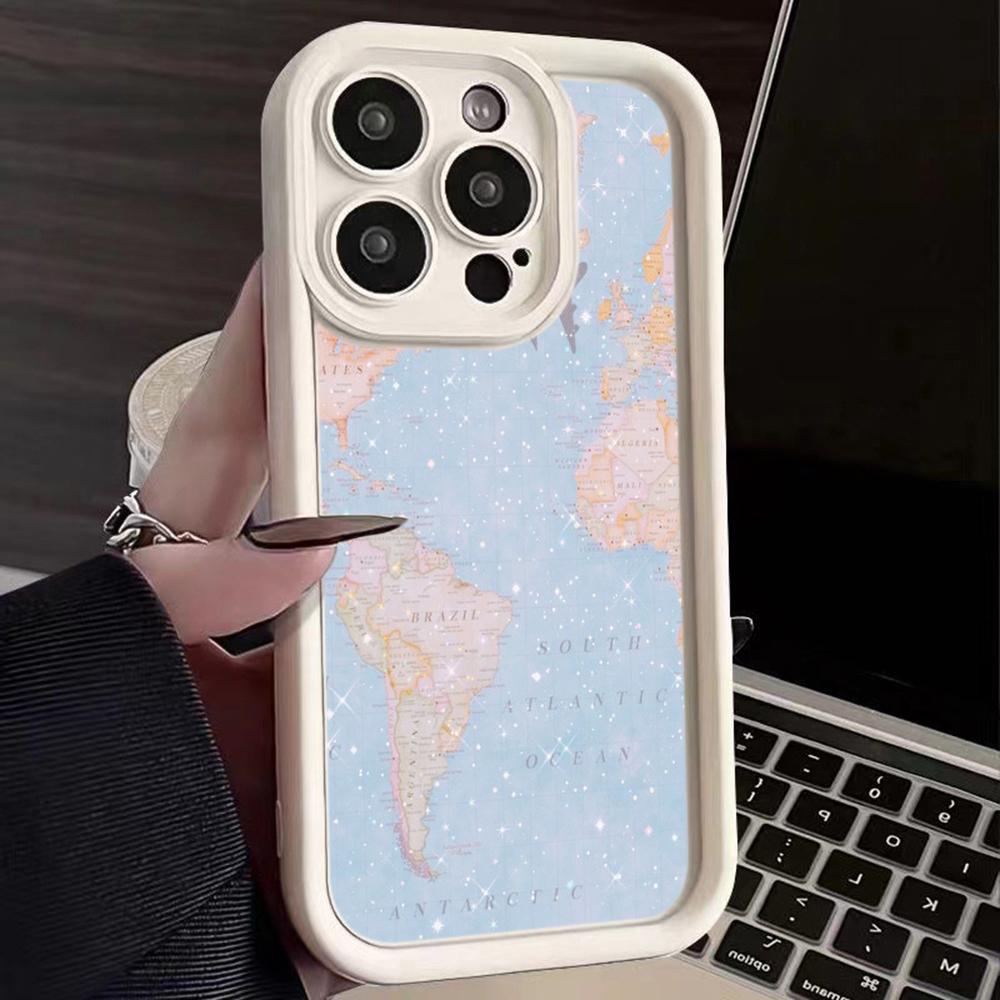 LZ24 Map airplane trajectory art Silicone Phone Case for Infinix Smart9 Hot 40i Tecno Camon20 Moto G22 G30 OnePlus Google Pixel9 Shockproof Back Cover