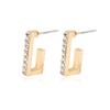Multicolor Rhinestone Trendy Ushape Earrings Creative Alloy Studs For Women