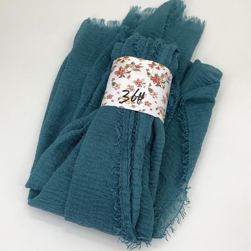 Women Cotton Scarf New Summer Girls Solid Color Sunscreen Thin Scarves Soft Shawl Foulard Viscose Spring Lady Wrap Shawls