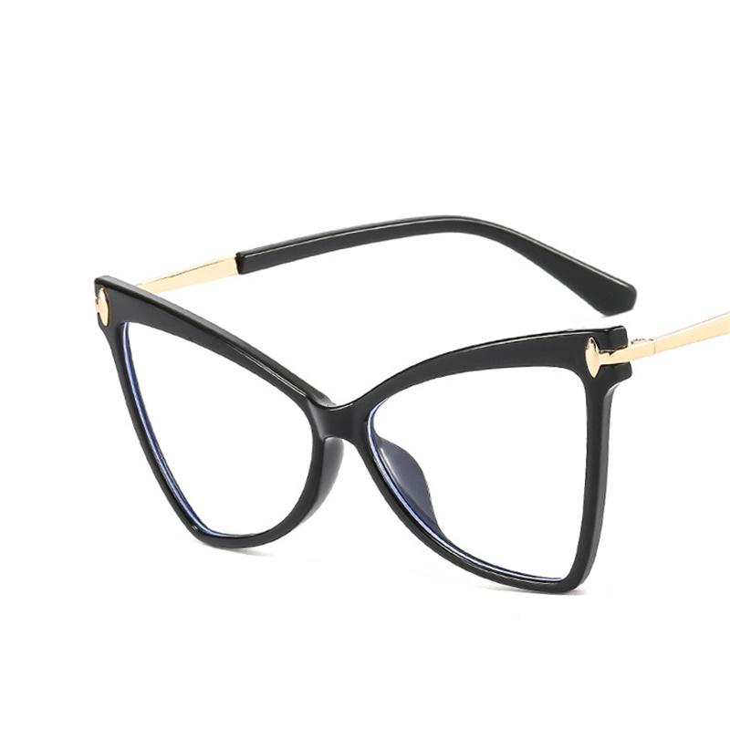 Cat Eye Oversized Glasses Frame TR90 Lightweight Fashion Butterfly Computer Glasses Triangle Eyewear for Women
